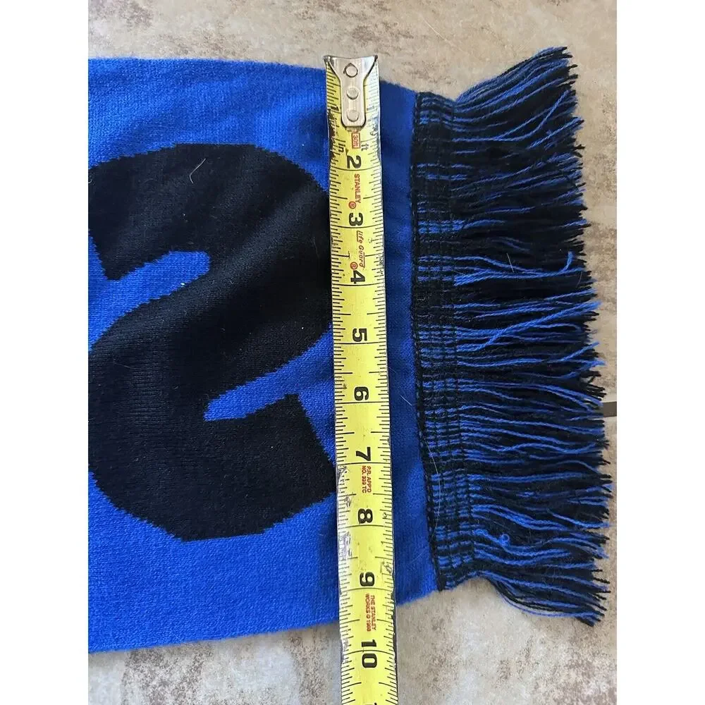 The Hundreds Blue Black Tassel Scarf Logo One Size Reversible‎